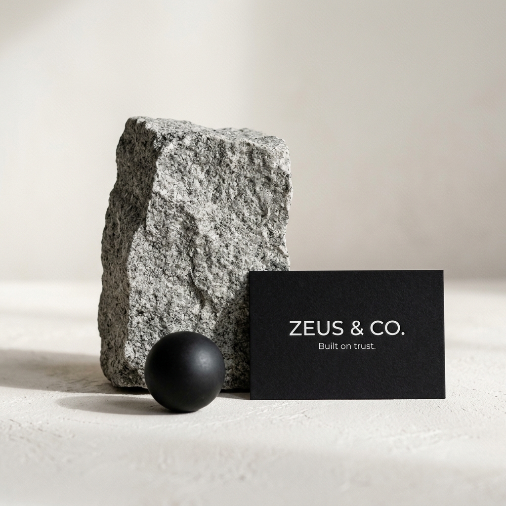 Zeus & Co Business Card Stone Sculpture